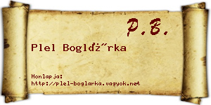 Plel Boglárka névjegykártya